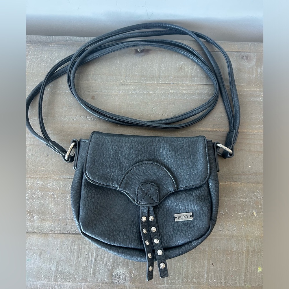 Roxy Black Stud-Accent Crossbody Bag